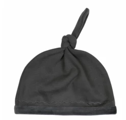 L'OVED BABY Gray Velveteen Top Knot Hat Infant Clothing
