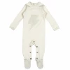 L'OVED BABY Infant Clothing Beige Velveteen Graphic Footie