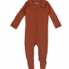 L'OVED BABY Infant Clothing Cinnamon Organic Zipper Footie