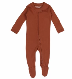 L'OVED BABY Infant Clothing Cinnamon Organic Zipper Footie