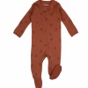 L'OVED BABY Cinnamon Pinecone Organic Zipper Footie Infant Clothing