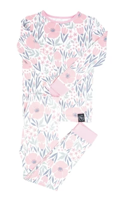 Sweet Bamboo Pink Poppy Kid Pj Set
