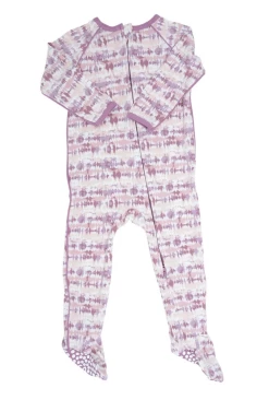 Sweet Bamboo Northern Lights Mavue Piped Zipper Footie