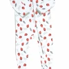 Sweet Bamboo Strawberry Piped Zipper Footie