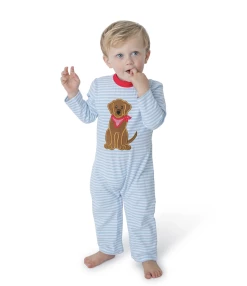 Be Mine Fall Puppy Applique Boys Romper