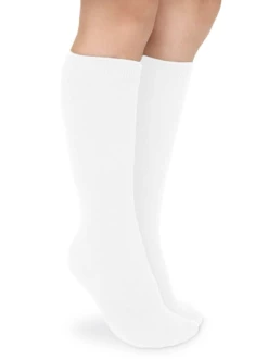 Baby Registry White Smooth Toe Cotton Knee High Socks 2 Pair Pack