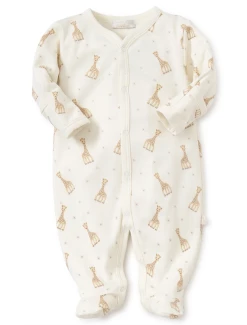 Kissy Kissy Ecru Sophie Giraffe Print Footie Infant Clothing