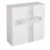 Mudpie Decor Silver Square Cross Plaque
