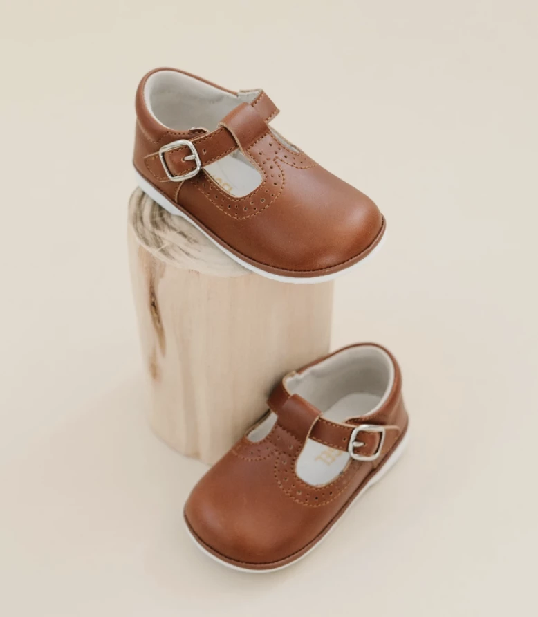 Buy ❤️ L'Amour 👟 Shoes Gemma Leather T-Strap Mary Jane Cognac 🎉 1 L'Amour Shoes Gemma Leather T-Strap Mary Jane Cognac