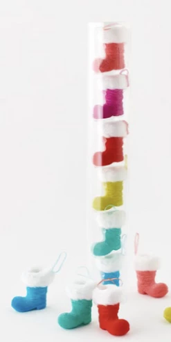 180 DEGREES 75% OFF Christmas Flocked Boot Ornament Tube
