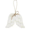 Mudpie Decor Wings White Glazed Ornament