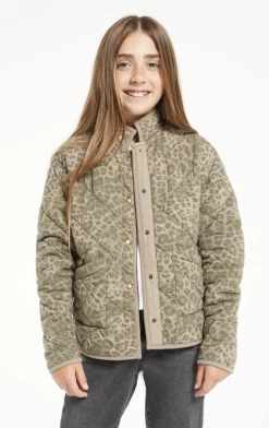 Habitual Girl/Truce Fall 50% Off Fall Clothing Maya Leopard Jacket Dusty Olive