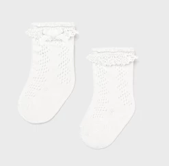 Mayoral Accessories Baby Accessories White Knee High Socks