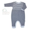 Paty Navy Knit Romper W/Blue Trim Infant Clothing