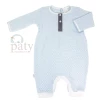 Infant Clothing Paty Romper W/2 Button Front Blue