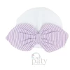 Paty Beanie With Bow Lavender Stripe