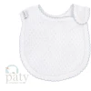 Paty Bib W/Side Opening White W/Blue