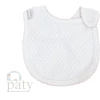 Paty Bib W/Side Opening White W/Pink Infant Clothing