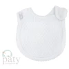 Paty Bib W/Side Opening White W/White Infant Clothing