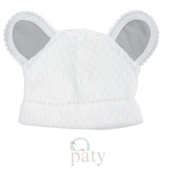 Infant Clothing Paty Bear Cap White W/Gray Ears