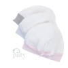 Infant Clothing Paty White Beanie Cap W/Grey Trim