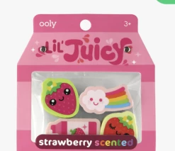OOLY Lil' Juicy Scented Pencil Topper Erasers Strawberry Toys