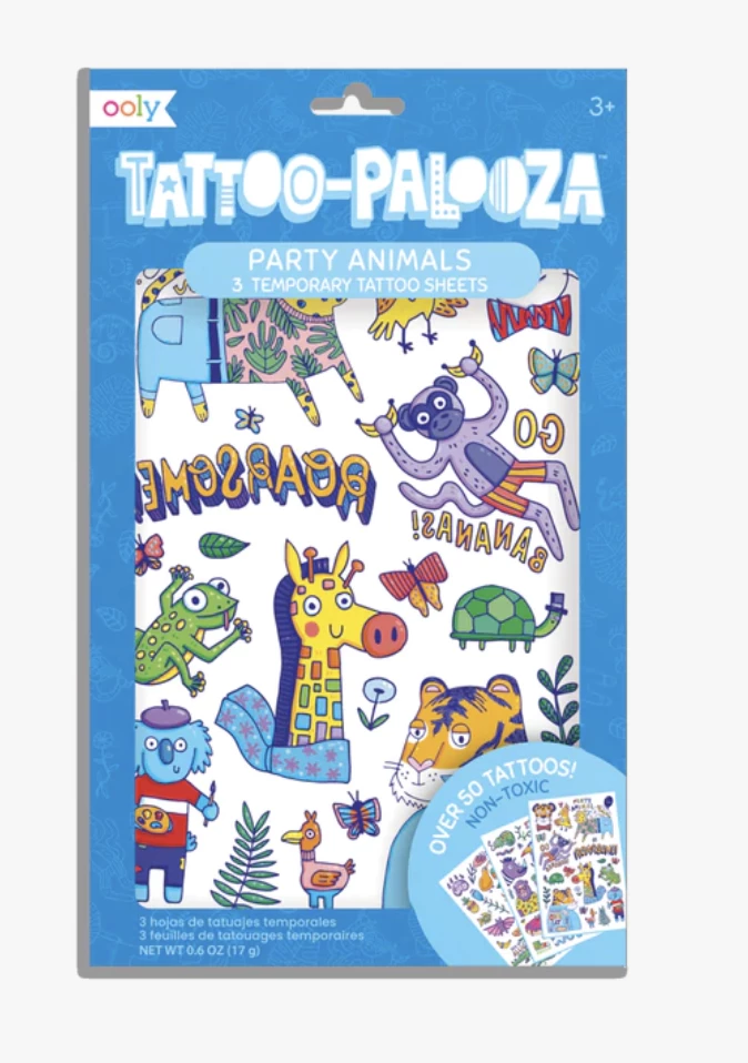 Cheapest ⌛ OOLY Toys Tattoo-palooza Temporary Tattoos - Party Animal ✔️ 1 OOLY Toys Tattoo-palooza Temporary Tattoos - Party Animal