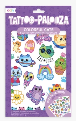 OOLY Tattoo-palooza Temporary Tattoos - Colorful Cats