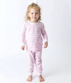 Baby Registry APPLIQUE STRIPES 2 PIECE GIRL'S LOUNGEWEAR