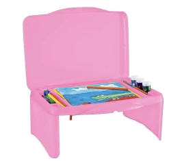 HEARTHSONG Portable Folding Lap Desk With Storage Activity Tray - Pink Toys