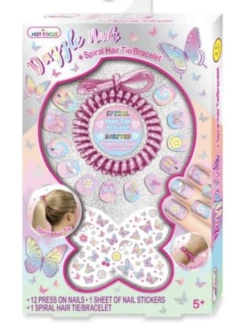 HOT FOCUS INC Tie Dye Butterfly Dazzle Nails & Hair Tie Toys