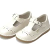 L'Amour Ruthie Stitched Mary Jane Pearl White Shoes