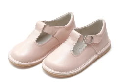 L'Amour Selina Scalloped T-Strap Mary Jane Pink