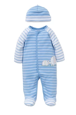 Baby Registry Elephants Footed One-Piece And Hat