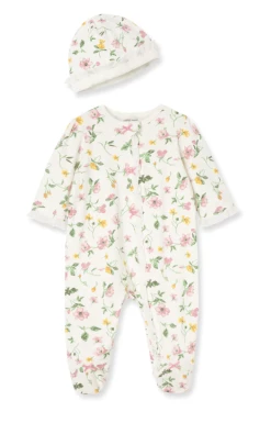 Baby Registry Floral Leaf Footie