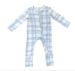 Baby Registry Baby Blue Plaid Footie