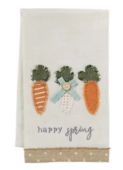 Mudpie Decor Carrots Applique Towel