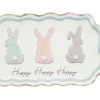 Mudpie Decor Bunny Trio Easter Platter