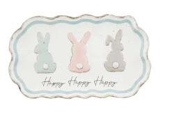 Mudpie Decor Bunny Trio Easter Platter