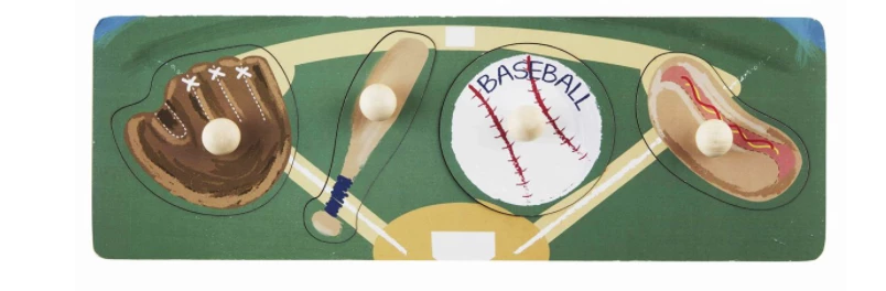 Brand new 🔥 Mudpie Accessories ⚾ Baseball Wooden Knob Puzzle 🌟 1 Mudpie Accessories Baseball Wooden Knob Puzzle