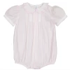 Feltman Brothers Pink/White Girls Vintage Scalloped Collar Romper Infant Clothing