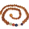 Momma Goose Products Raw Cognac & Rainbow Gem Baby Necklace
