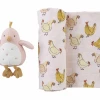 Baby Registry Chicken Swaddle & Rattle Set