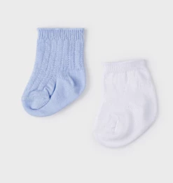 Mayoral Accessories Baby Accessories Blue/White 2pk Sock Set