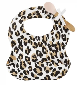 Baby Registry Leopard Silicone Bib & Spoon