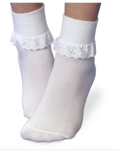 Baby Registry White Eyelet Sock