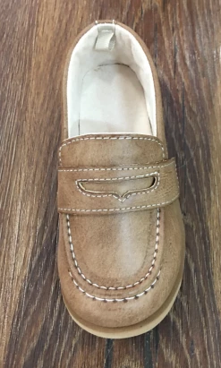 Baby Deer Tan Leather Loafer Shoes