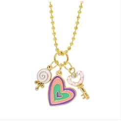 ZOMI GEMS Heart, Lollipop, & Key Necklace Gifts