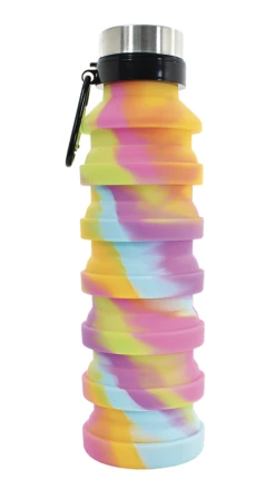 I SCREAM Tie Dye Silicone Collapsible Water Bottle Toys