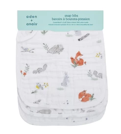Aden + Anais Baby Accessories Naturally Classic Snap Bibs 3pk